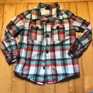 Tea collection plaid button down shirt